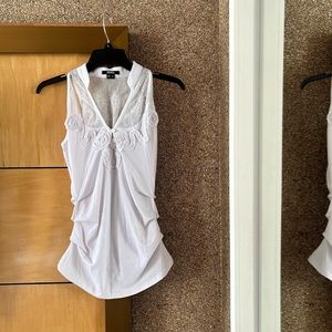 XOXO y2k women's white floral tank top